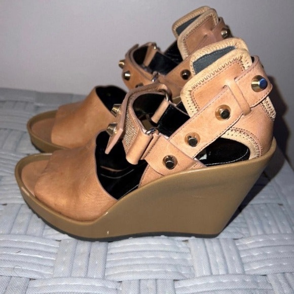 Balenciaga Studded Ankle Strap Wedge Sandals - Picture 3 of 5